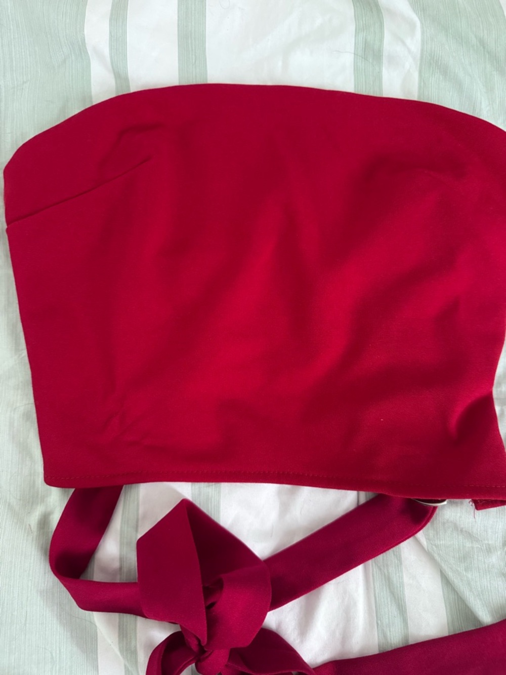 Strapless Tie-Back Crop Top